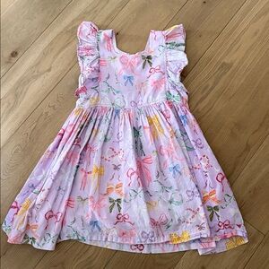 Pink Chicken purple bow print dress